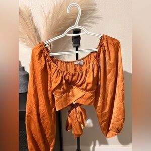 HYFVE Rust Off-Shoulder Blouse